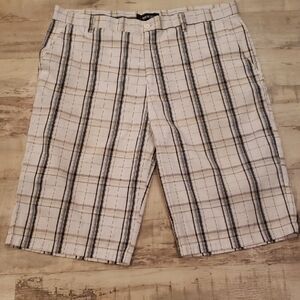 Stylish Plaid Flat Front Men's Shorts